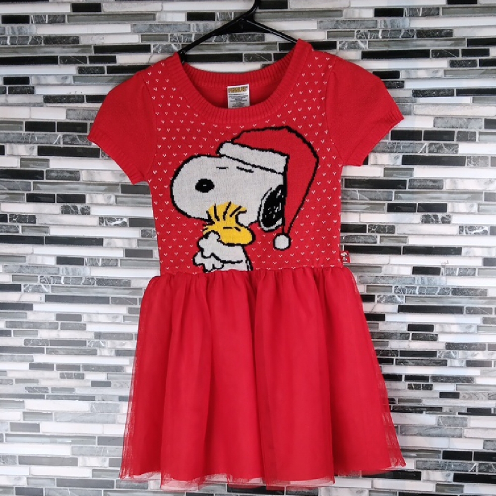 Peanuts Festive Red Snoopy Dress Girls 6-7